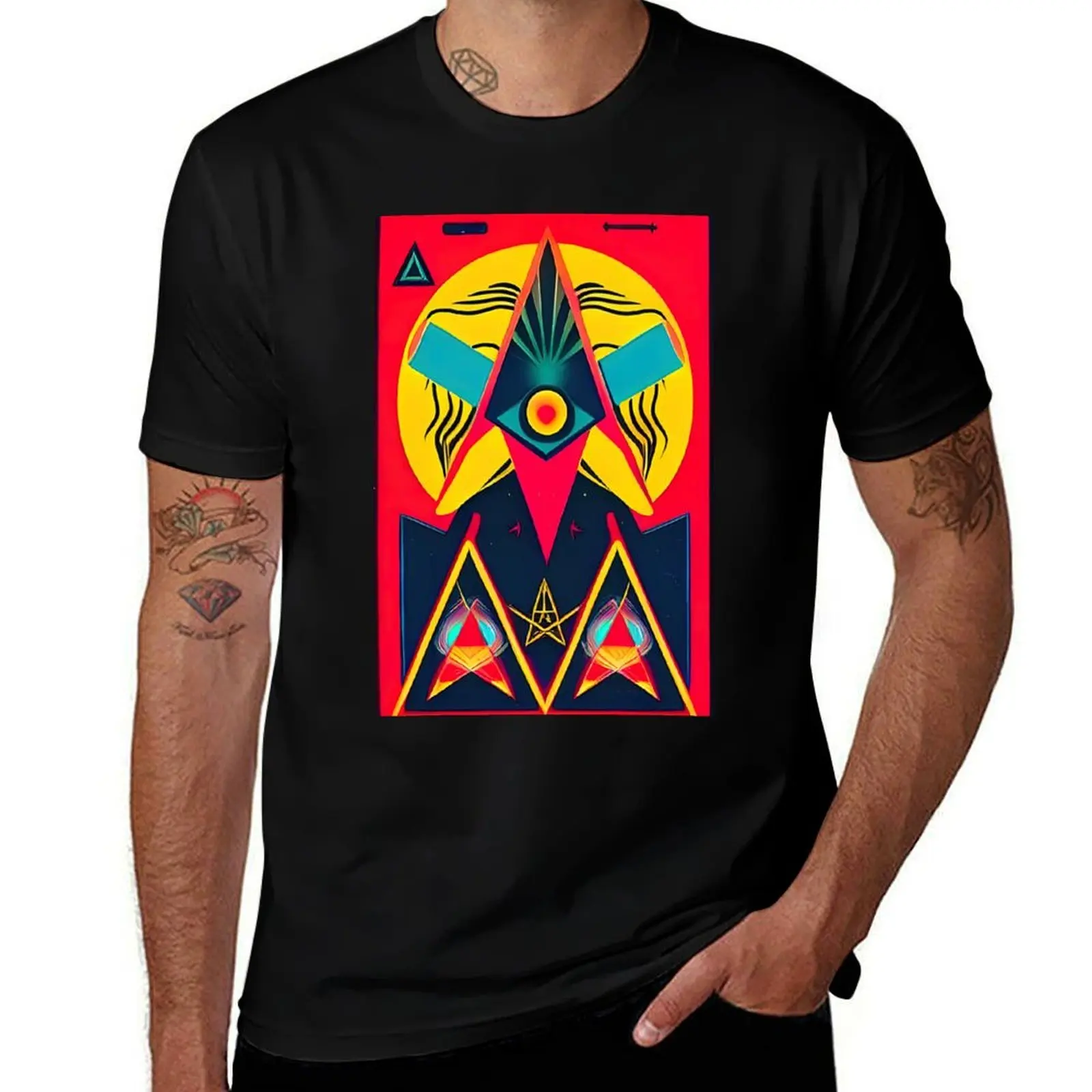 Футболка Manic Illuminati, мешковатые рубашки, футболка с короткими рукавами, тяжелые мужские футболки с рисунком, забавные