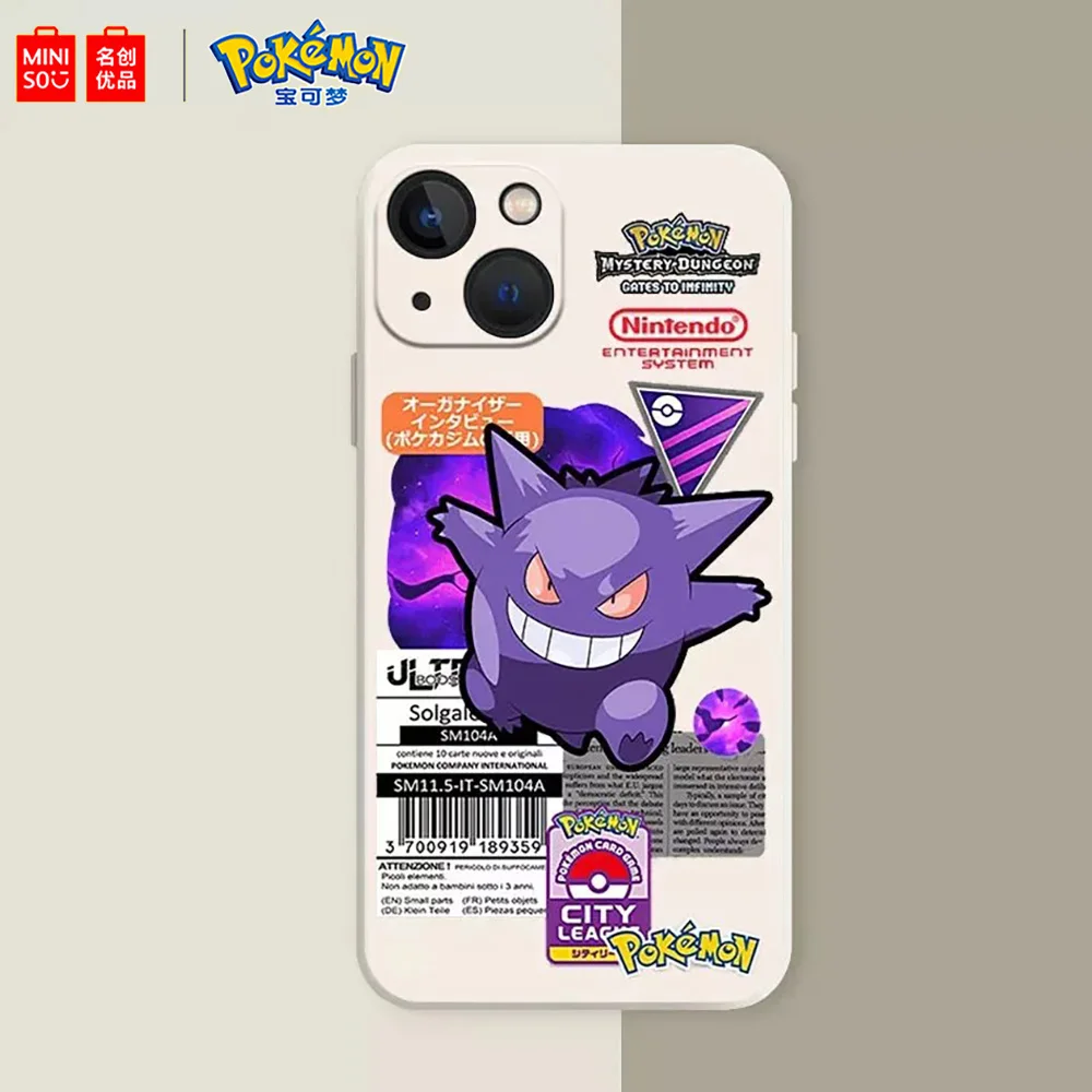 Силиконовый чехол Miniso для телефона с покемоном для iPhone 15 14 13 11 12 16 Pro Max Plus X XR Girl