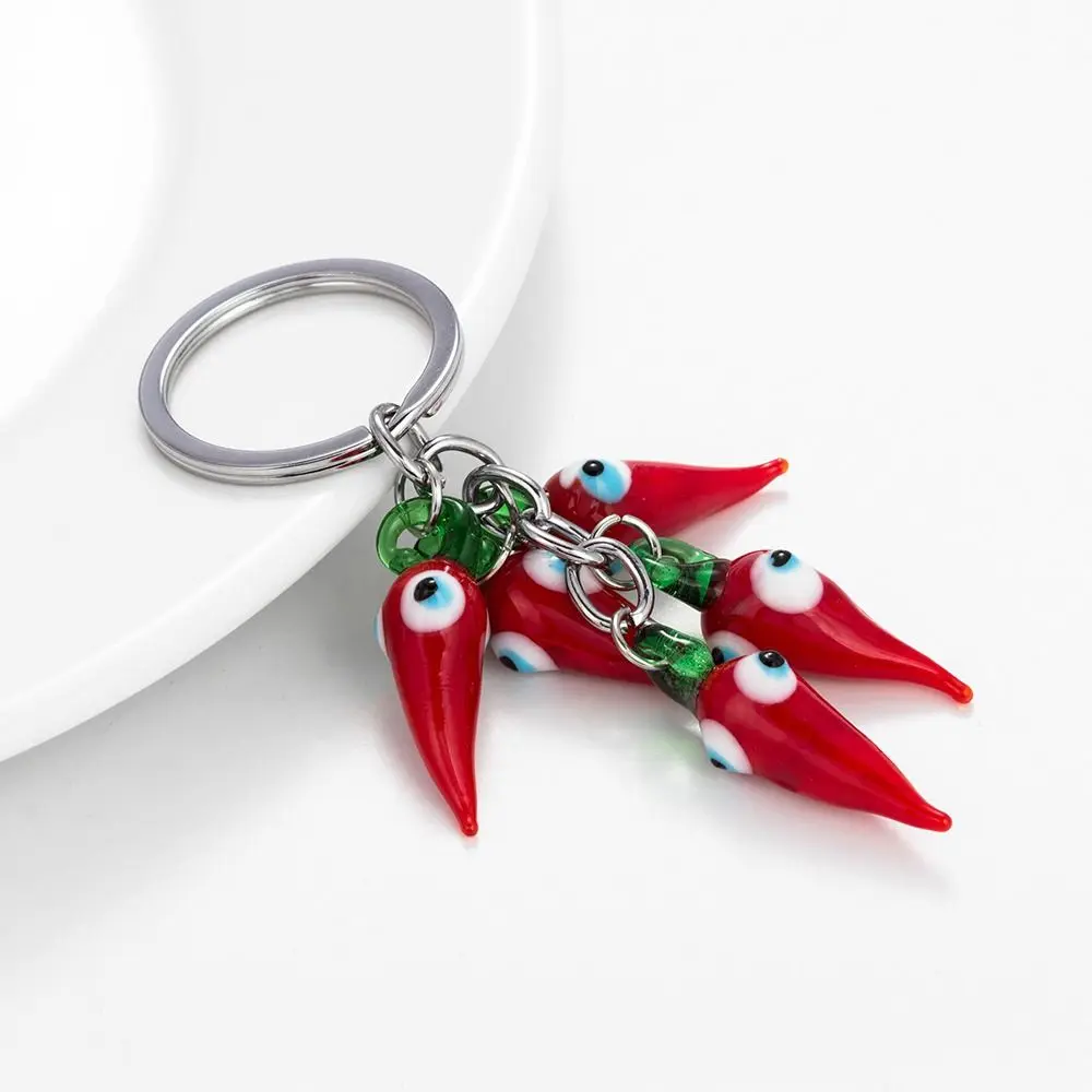 Брелок Evil Eye Lucky Eye Red Chilli, красный чили, мультяшный брелок Evil Eye, модный прочный автомобильный брелок для ключей, автомобильный брелок