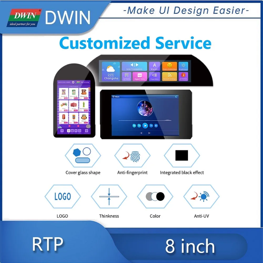 Фото DWIN 8-дюймовая 121,5 мм * 16,0 мм 4-проводная резистивная сенсорная панель №5