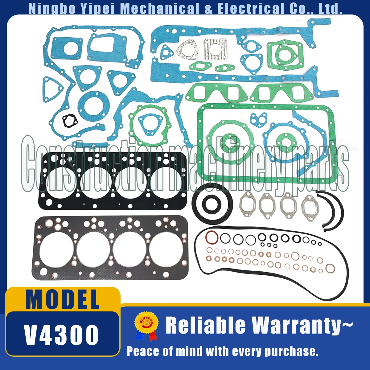 Полный комплект прокладок для капитального ремонта двигателя Kubota V4300 V4300-3A, полный комплект прокладок для капитального ремонта двигателя, детали