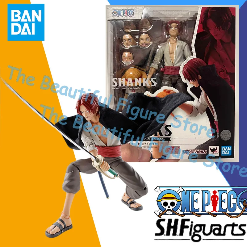 В наличии Bandai Original S.H.Figuarts ONE PIECE SHANKS & MONKEY.D.LUFFY-CHILDHOOD Аниме Фигурка Модель Игрушка Подарок для ребенка
