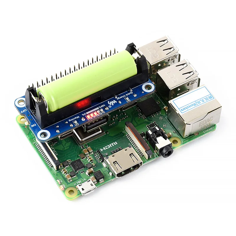 Плата расширения Raspberry Pi 4B/3B+/Zero W для литиевой батареи — модуль Power Bank 5 В с двунаправленной быстрой зарядкой