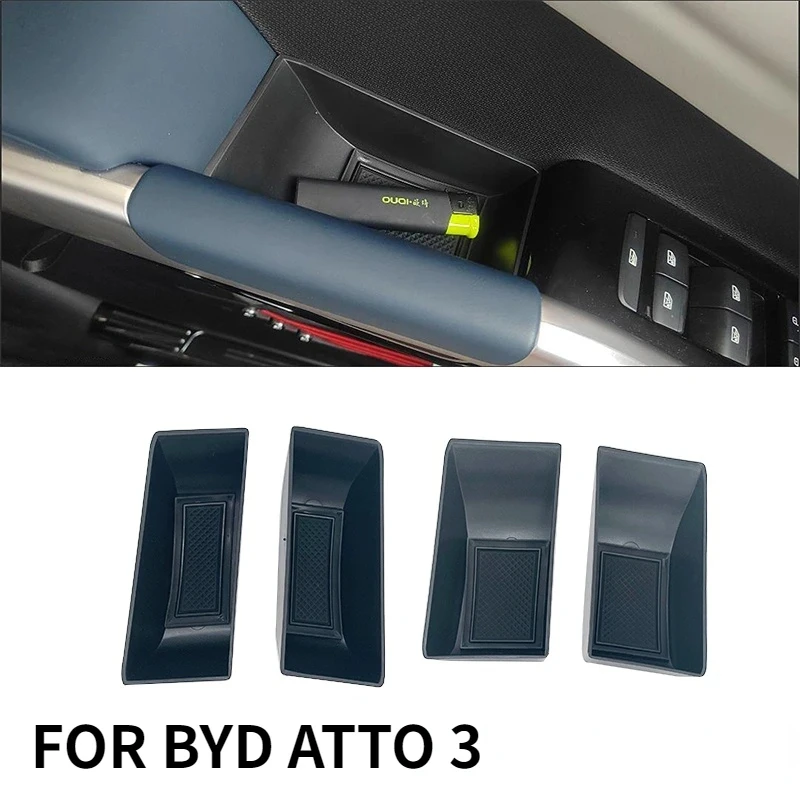 4 шт. для BYD Atto 3 юаня плюс 22-24 года ABS интерьерная Автомобильная дверь подлокотник коробка для хранения чехол для телефона byd act 3 автомобильные аксессуары