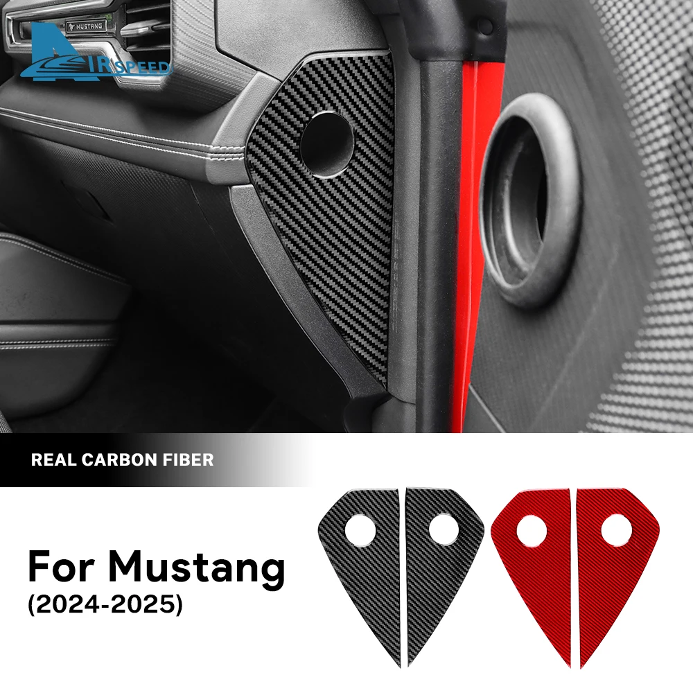 Настоящая мягкая наклейка из углеродного волокна для Ford Mustang GT 2024 2025 LHD RHD, приборная боковая панель автомобиля, аксессуары для внутренней отделки