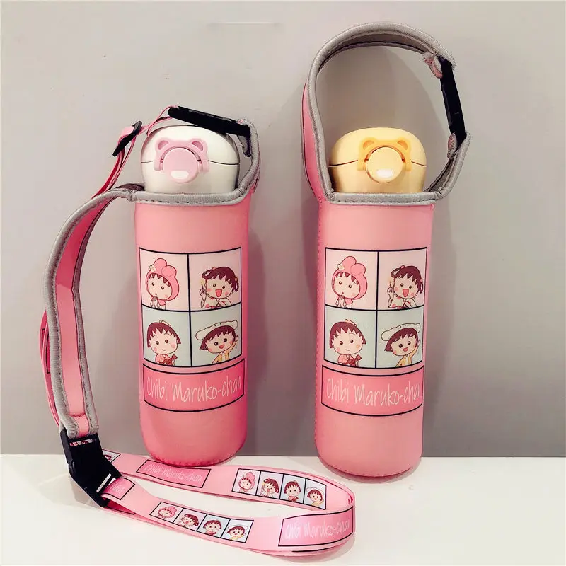 Kawaii Chibi Maruko-Chan Sakura Momoko Защитный чехол для чашки с водой, защита от падения, защита от ожогов, крышка для чайника с подъемной веревкой, крышка для чашки