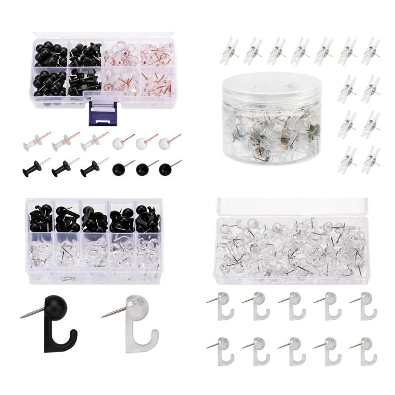Фото DXAB 50/60/80/160PCS PUN PIN -крючки прозрачно нажимайте штифт -штифт Крюк -штифт декоративный палец крючок для настенных №3