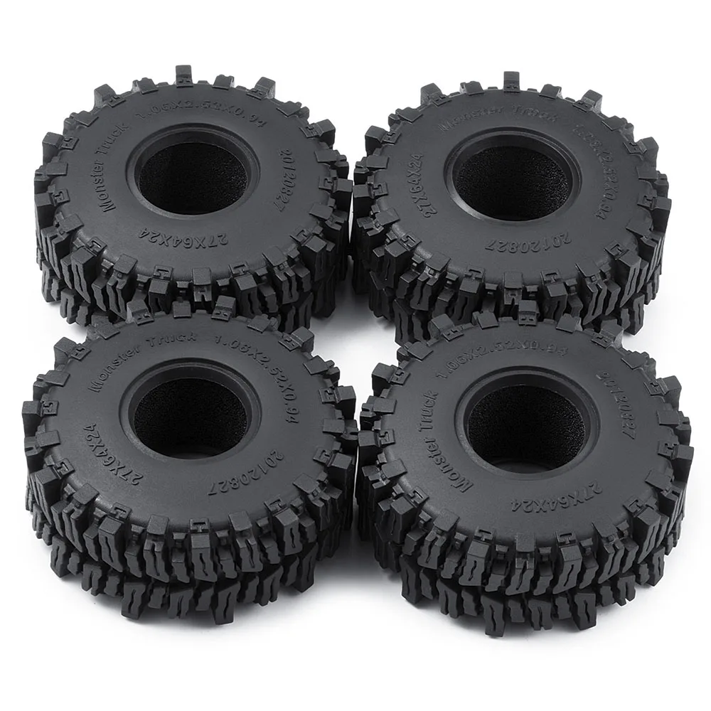 Фото AXSPEED 4 шт. 1,3-дюймовые резиновые шины, 1,1-дюймовые грязеотводные шины для деталей 1/18 1/24 Micro Crawler TRX4M Axial SCX24 FMS FCX24 №5