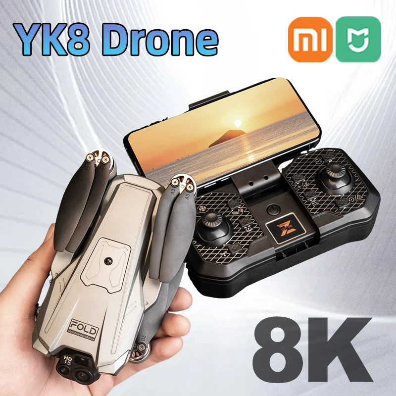Xiaomi Mijia YK8 Дрон Профессиональный 8K HD Двойная камера Бесщеточный двигатель WIFI FPV Складной пульт дистанционного управления Квадрокоптер Игрушка-вертолет