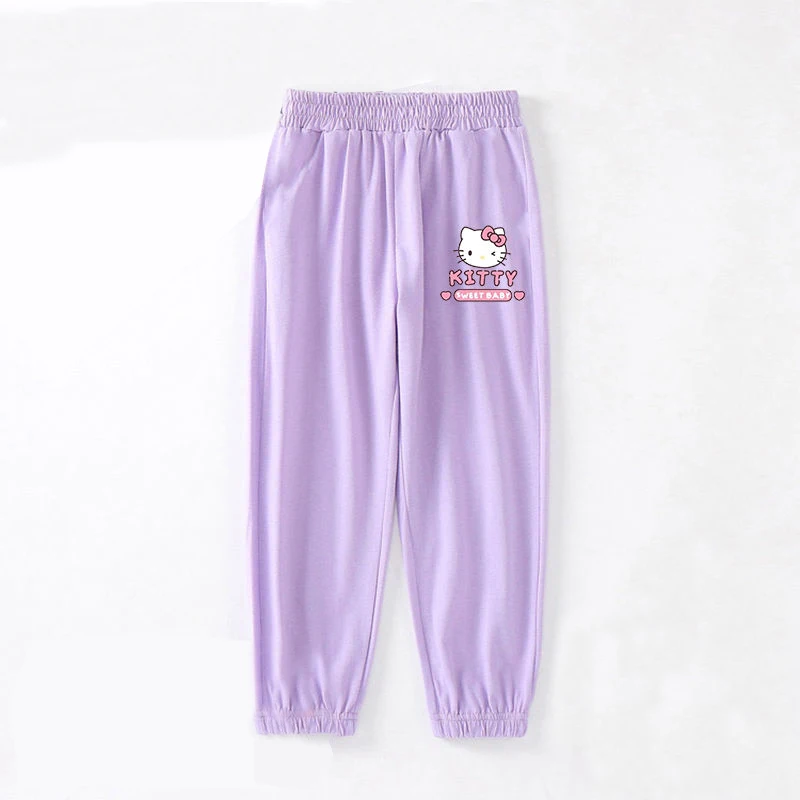 Sanrio Hellokittys Cinnamoroll Kuromi аниме кавайные детские брюки из чистого хлопка повседневные брюки для девочек милые тонкие спортивные штаны для девочек (art.: 3920c2ac636da) - 3920c2ac636da