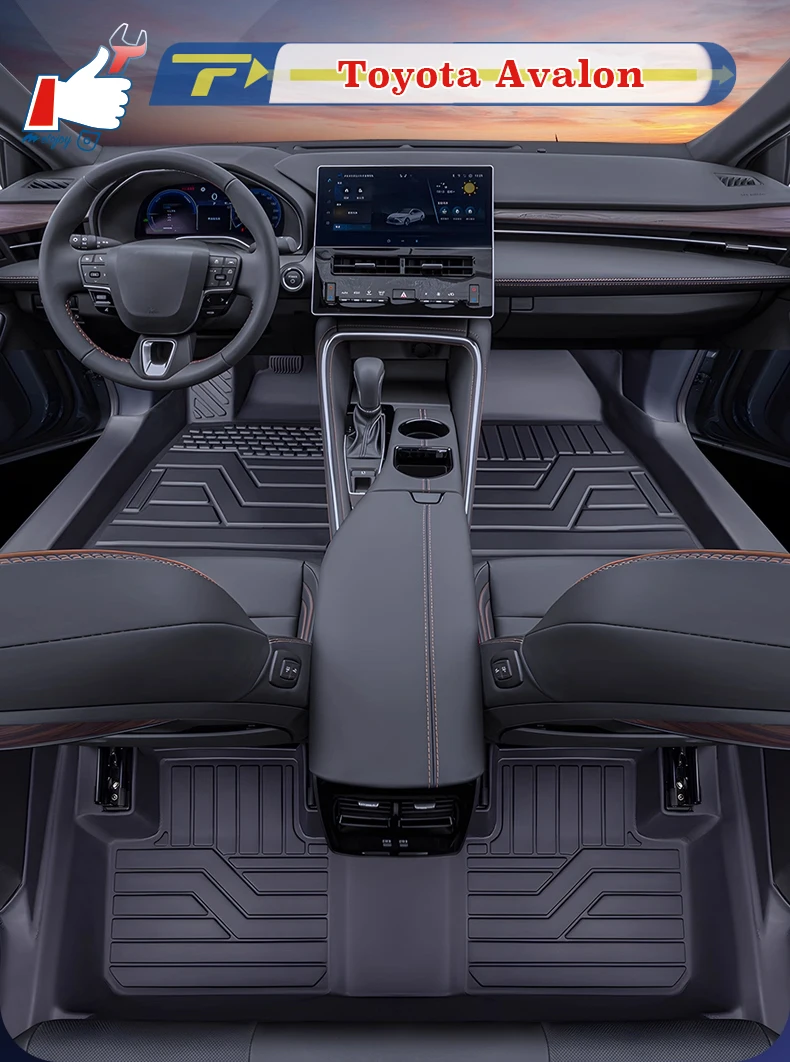 Автомобильный коврик с левым рулем для Toyota Avalon 2018-2024, полностью окруженный коврик для ног, напольный коврик, водонепроницаемый коврик