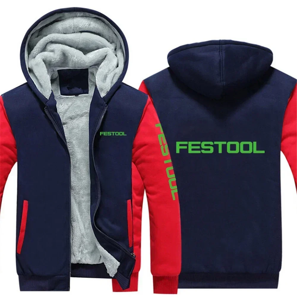 Новая осенне-зимняя толстовка с принтом Festool, мужская модная куртка, утепленная повседневная мужская теплая флисовая толстовка в стиле Харадзюку, пальто