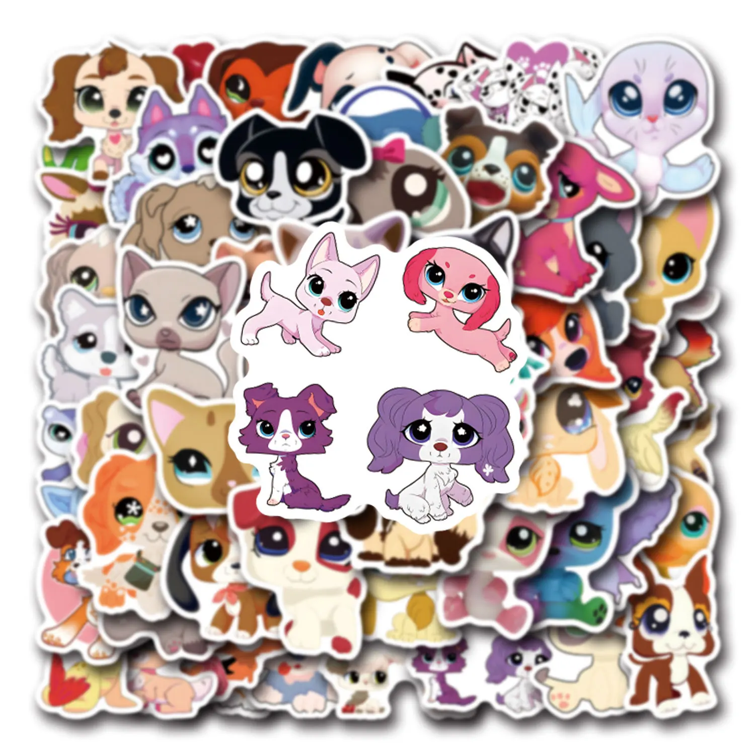 10/55/110 шт. Littlest Pet Shop наклейки игра Stciekr для багажа, ноутбука, телефона, гитары, гардероба, бутылки с водой, скейтборда, детские игрушки