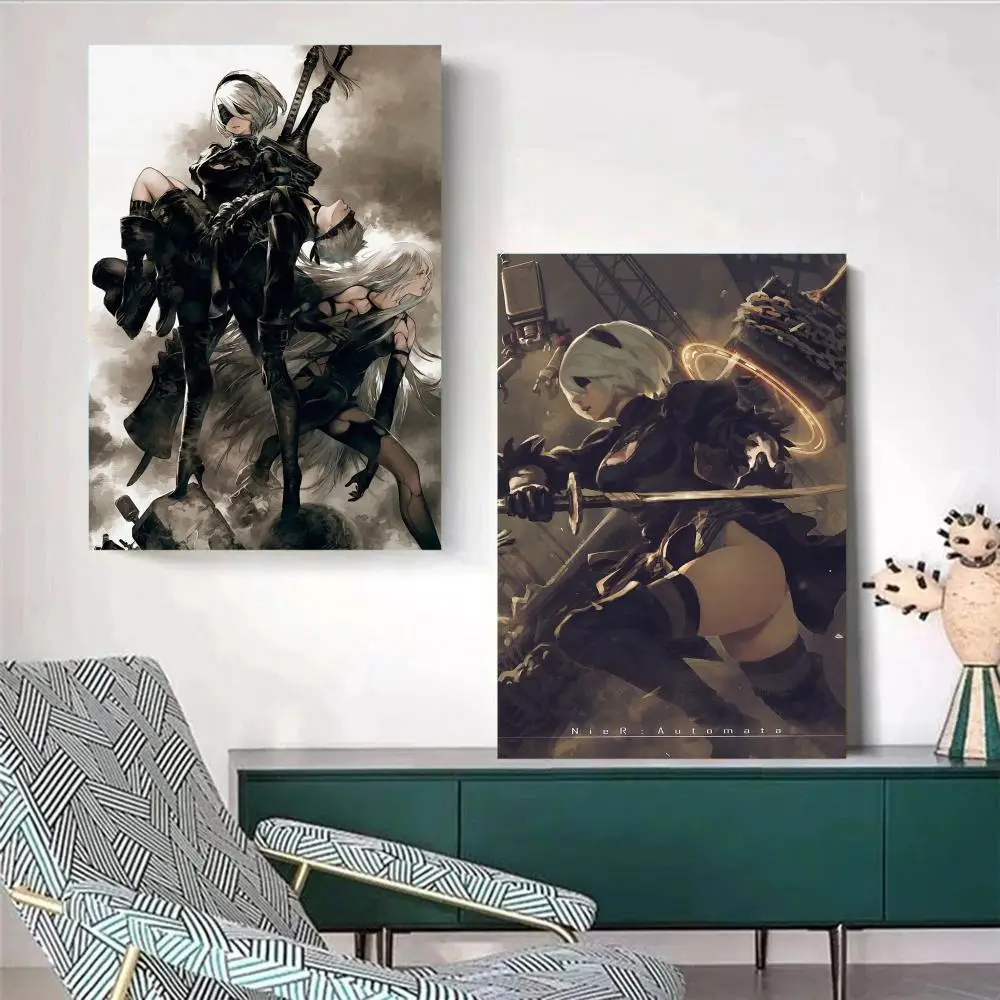 Фото N-Nier A-Automata игра сексуальная живопись каллиграфия HD водостойкий холст плакат скандинавский эстетический настенный декор для домашнего бара №4