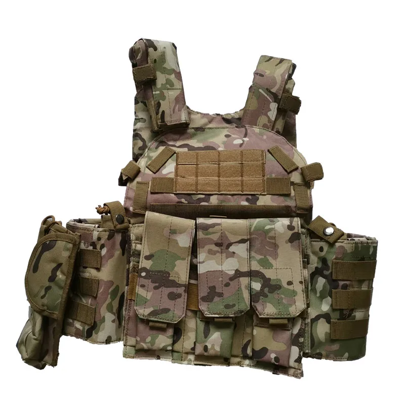 Фото Наружный Тактический Жилет Molle, Мужская Бронежилет, Охотничья пластина, несущая страйкбол 6094, M4, сумка для журнала, Боевая Экипировка, зеленый, черный жилет №3