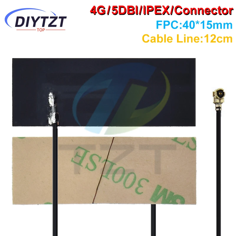 DIYTZT 10 шт. 5DBI FPC встроенная антенна для печатной платы LTE 4G 3G GSM CDMA WCDMA TDSCDMA 1,13 линейный разъем IPEX длиной 12 см