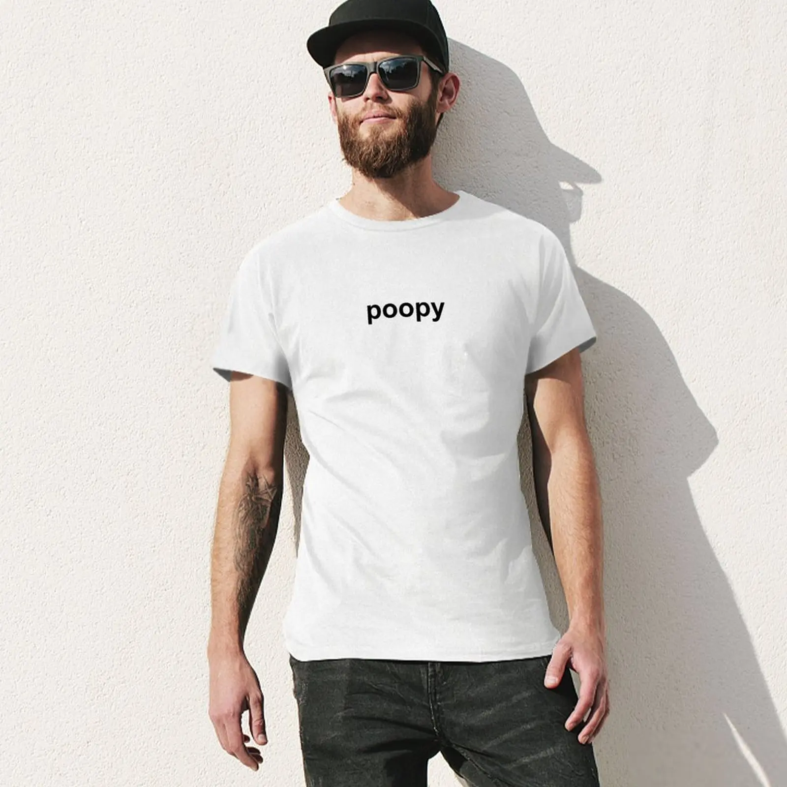 Фото Футболка Poopy с коротким рукавом, футболка с принтом животных для мальчиков, графическая мужская одежда №3