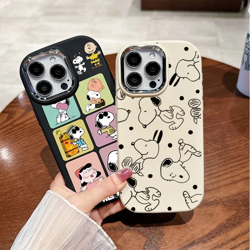 Фото Милый чехол Snoopy для iPhone 16E 16 15 Plus 14 13 12 11 Pro Max X XS XR 7 8 Plus SE 4 Cover №3