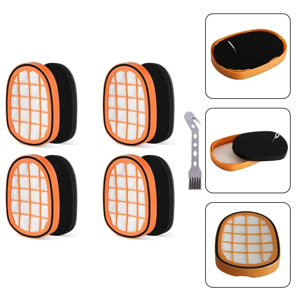 4 шт. фильтр и губка для пылесоса Philips FC5005/01 FC6812 XC8043 SpeedPro Max 7000 8000 с 1 шт. щеткой для чистки