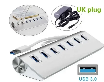 Алюминиевый концентратор USB 3,0 с портом, 5 Гбит/с, высокоскоростной адаптер питания для ПК, ноутбука, Mac, Новинка