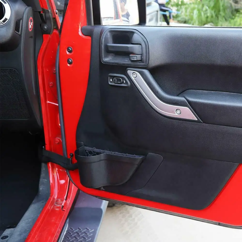 2 шт., сетка для передней двери, карманный ящик для хранения для Jeep Wrangler JK 2011-2017, органайзер для хранения, аксессуары для салона автомобиля
