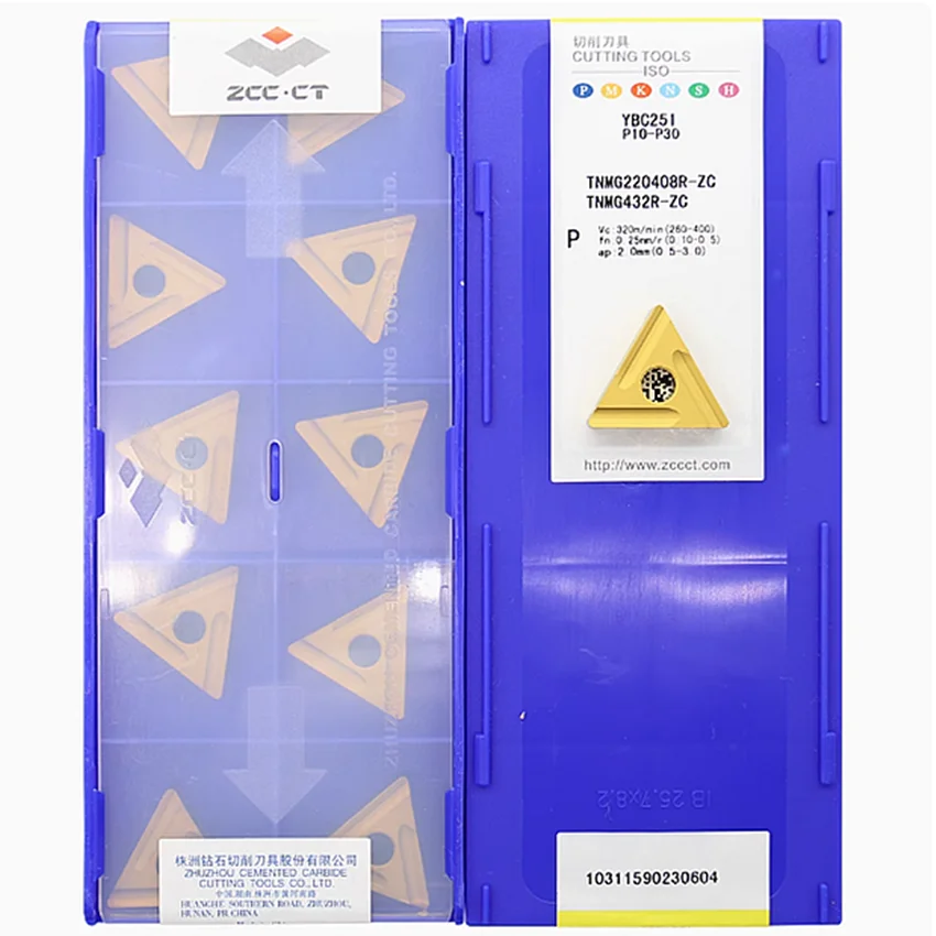 TNMG220404R-ZC YBC251/TNMG220408R-ZC YBC251 TNMG431 TNMG432 ZCC.CT Твердосплавные пластины для лезвий с ЧПУ, токарные инструменты, вставки, 10 шт./кор.