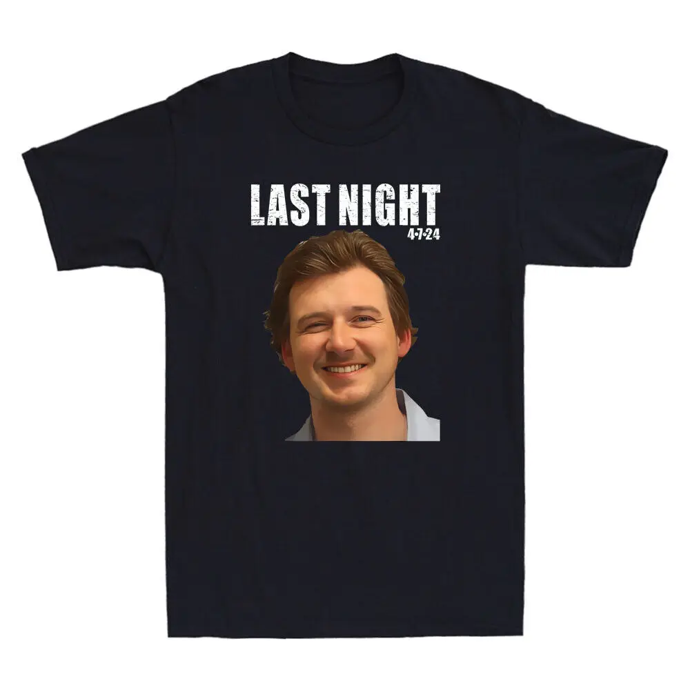 Мужская футболка с коротким рукавом Last Night Mugshot April 2024, легенда с забавным портретом