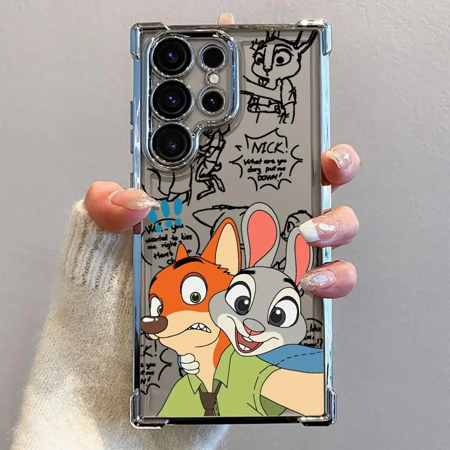 Фото Мягкий чехол для телефона Disney Zootopia Judy Nick для Samsung Galaxy S21 Plus S23 S25 Edge S20 FE S22 Ultra S24 №5