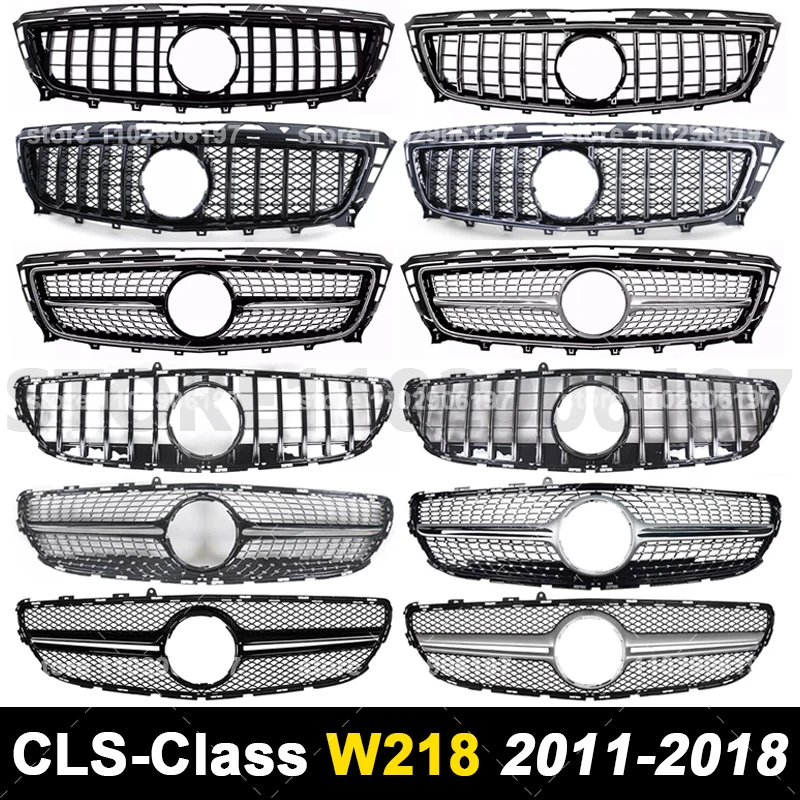 Для 2011-2018 W218 CLS Mercedes Benz CLS220 CLS250 CLS260 CLS320 CLS350 CLS400 CLS550 CLS63 AMG GT Бампер Mesh Racing Grille
