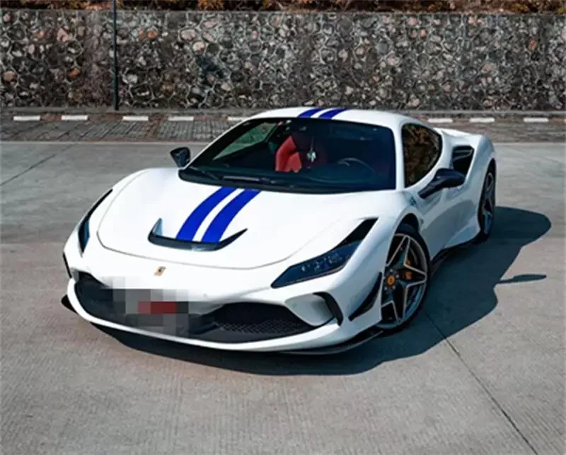 Фото Материал из углеродного волокна для Ferrari F8 в стиле Novitec, комплект кузова, передняя губа, боковые юбки, задний диффузор, спойлер, угол обертывания Tuyere №4