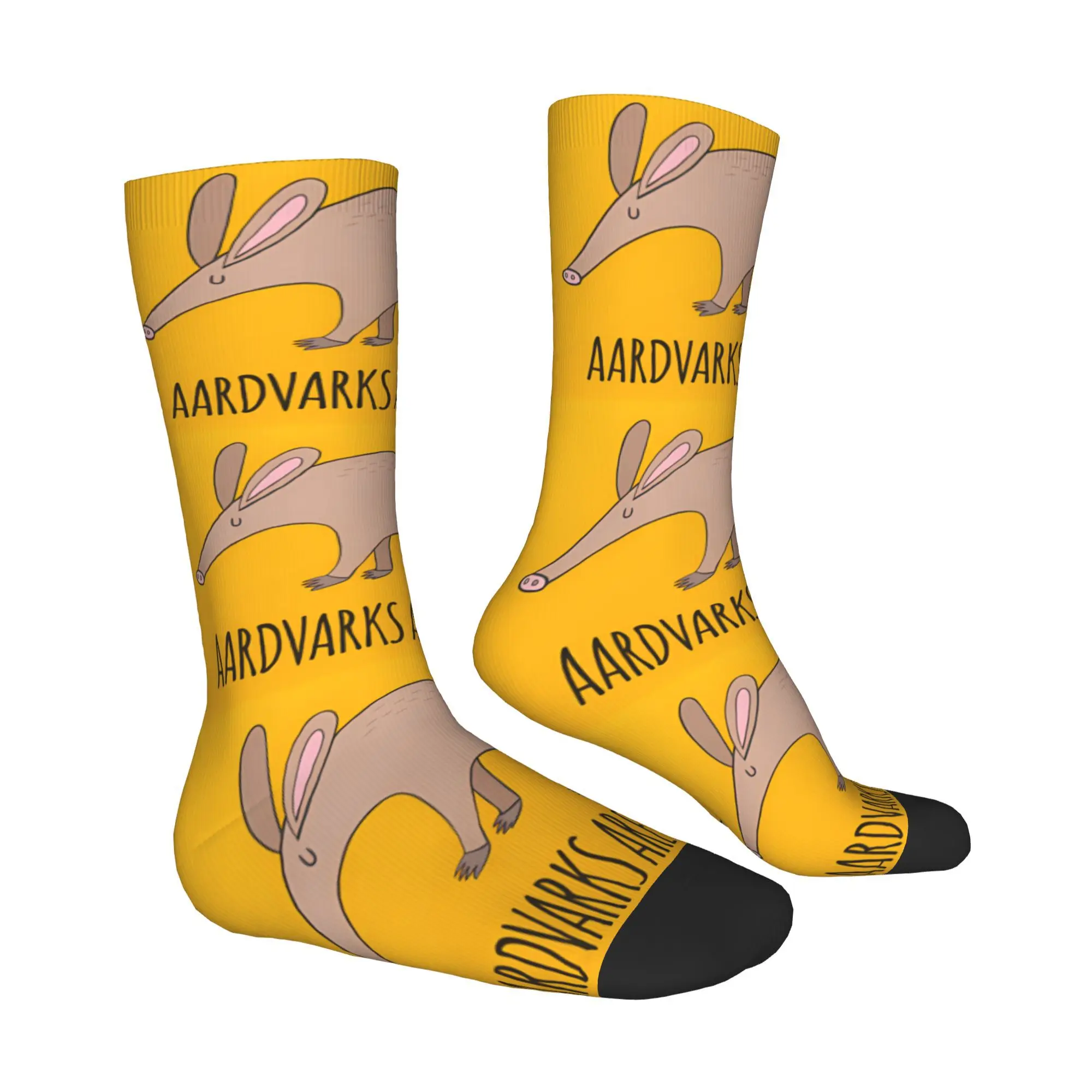 Фото Забавные мужские носки Aardvarks Are Awesome, винтажные носки в стиле хип-хоп, новинка, подарочный узор с принтом №4