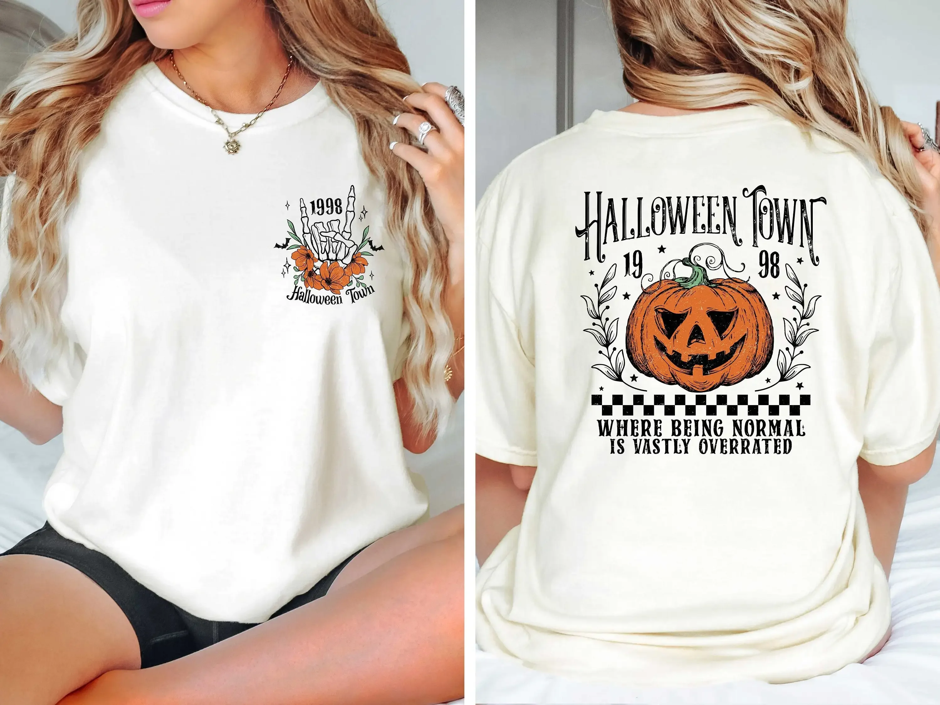 Спортивная футболка Halloweentown Хэллоуин Town Tsihrt Where Being Normal Is Vastly Overrated свитер