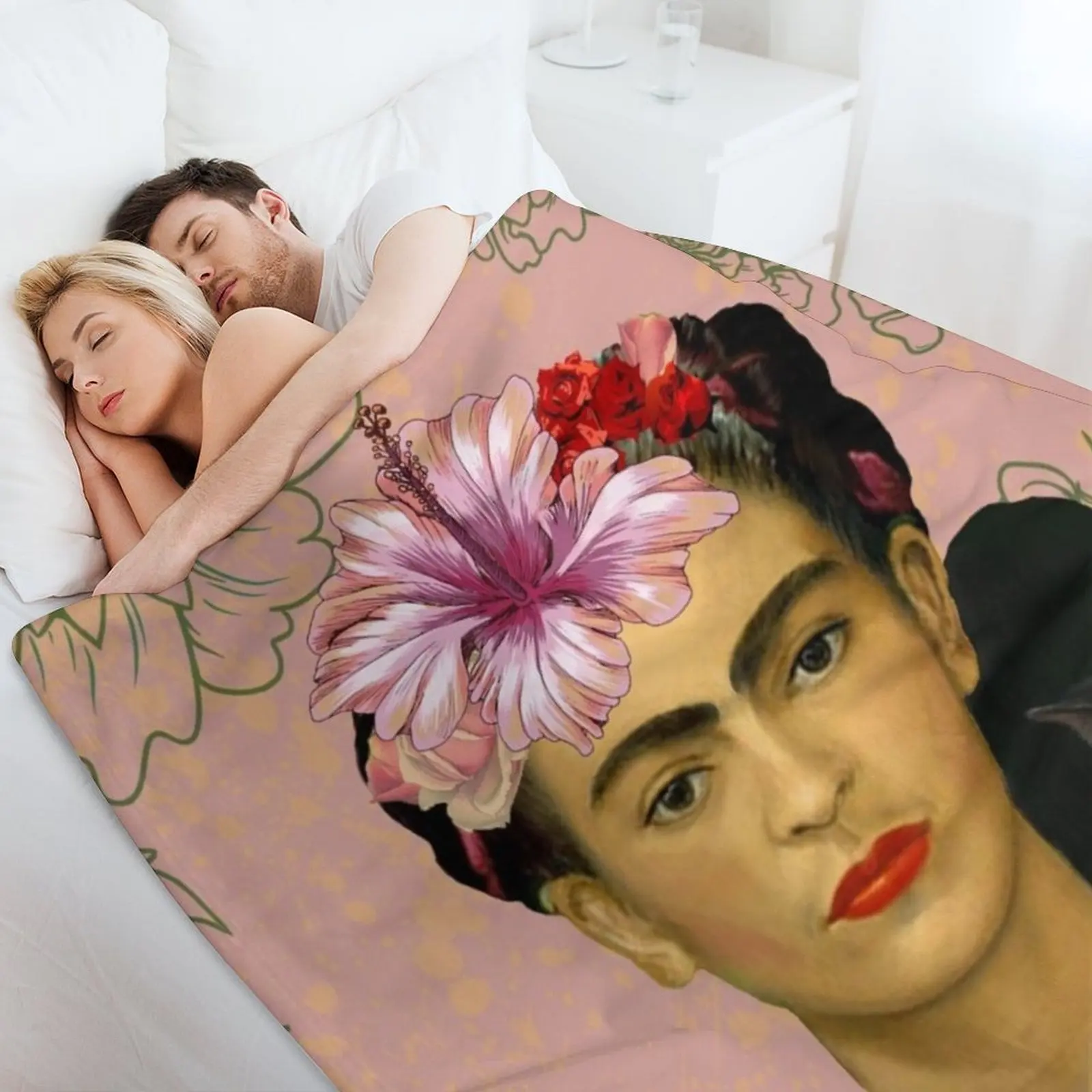 Фото Занавеска для душа Frida Khalo, одеяло, одиночное летнее постельное белье, одеяла для пикника №4