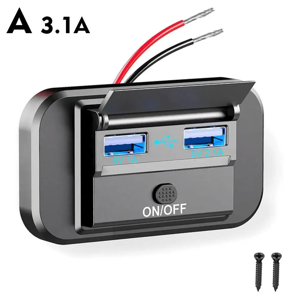 Автомобильное зарядное устройство с двумя USB-портами, 5 В, 3,1 А