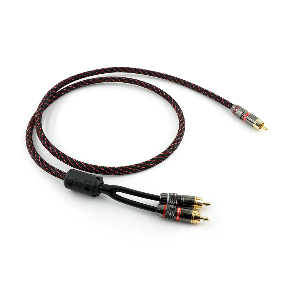Кабель HI-End rca Провод аудиосигнала JACK Разъем 3,5 мм один-два Интерфейс RCA Hi-Fi усилитель аудио, штекер 3,5 мм на 2 штекера RCA для сабвуфера