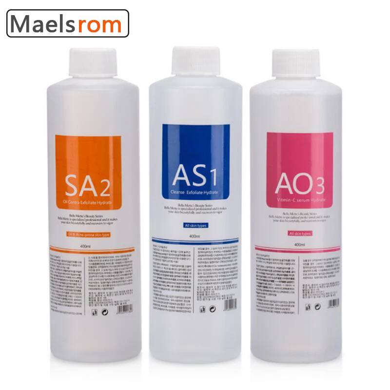 Уход за кожей лица, сыворотка для лица, гидроочищающий раствор Aqua Peel Solution 400 мл, набор из 3 сывороток AS1 SA2 AO3 для лица, Глубокая очистка кожи