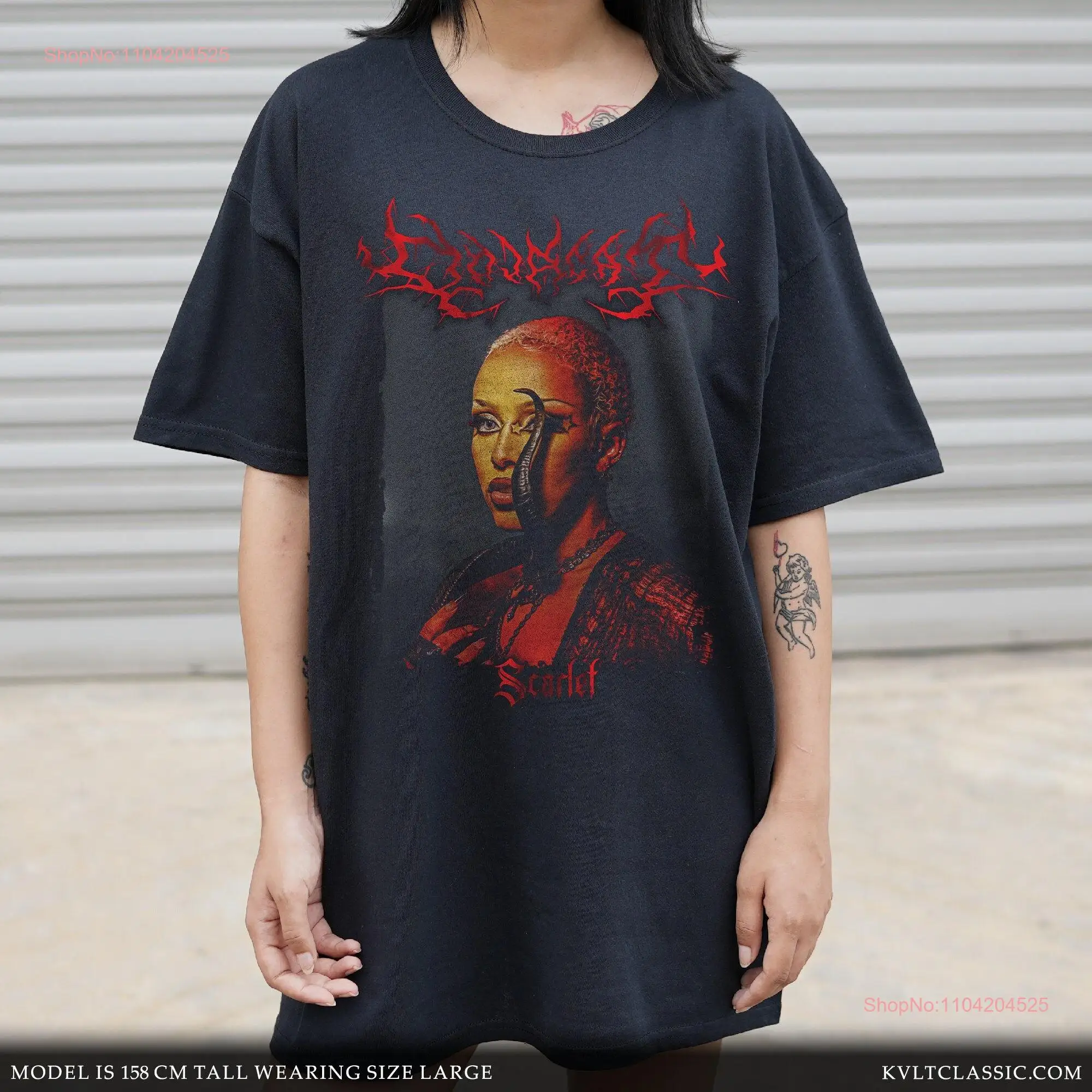 Футболка Doja Cat Scarlet Metal 2024, тур с длинными или короткими рукавами