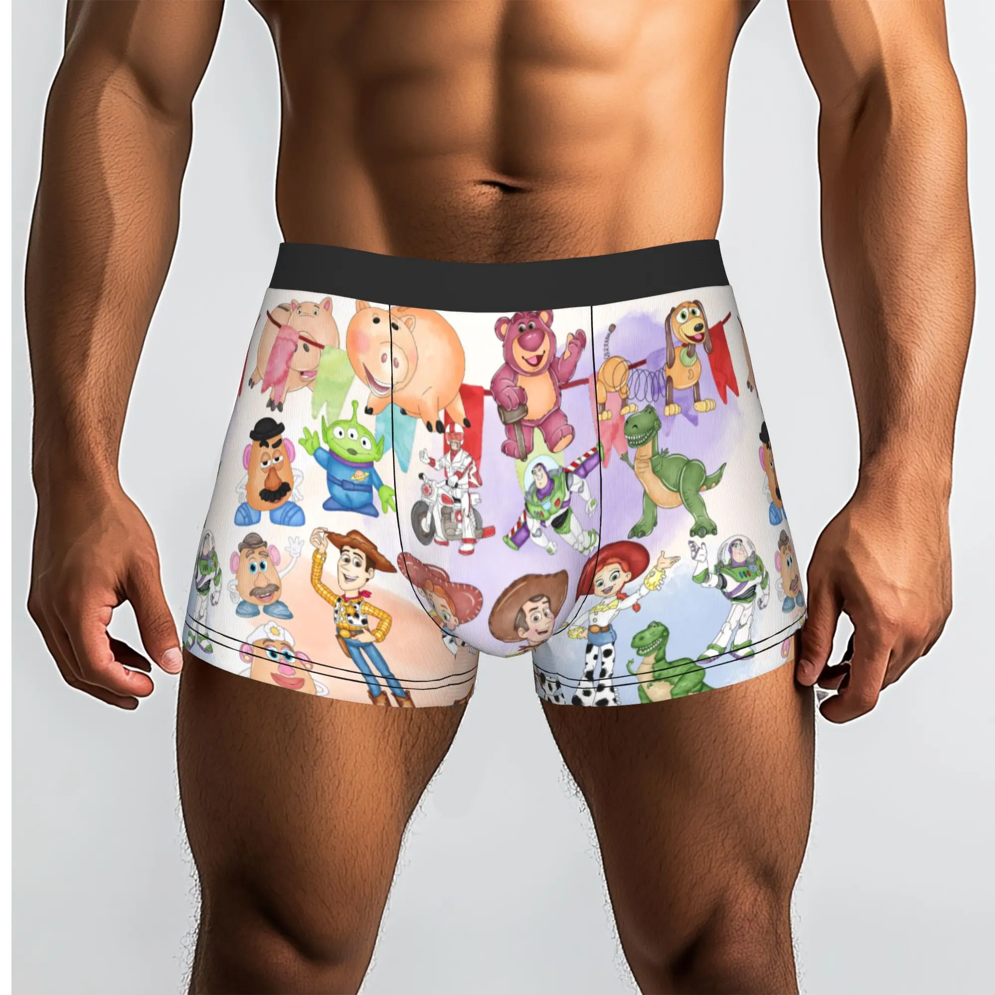 Мужские трусы-боксеры Custom Cool T-Toy Cartoon S-Story, эластичные, с мультяшным принтом