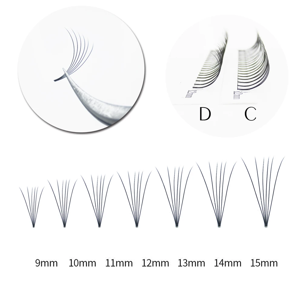 Фото Quewel Lashes 5 шт./лот готовые объемные вееры с коротким стержнем 3D 4D 5D 6D 5 лотков русские наращивание ресниц искусственная норка отдельные ресницы №3