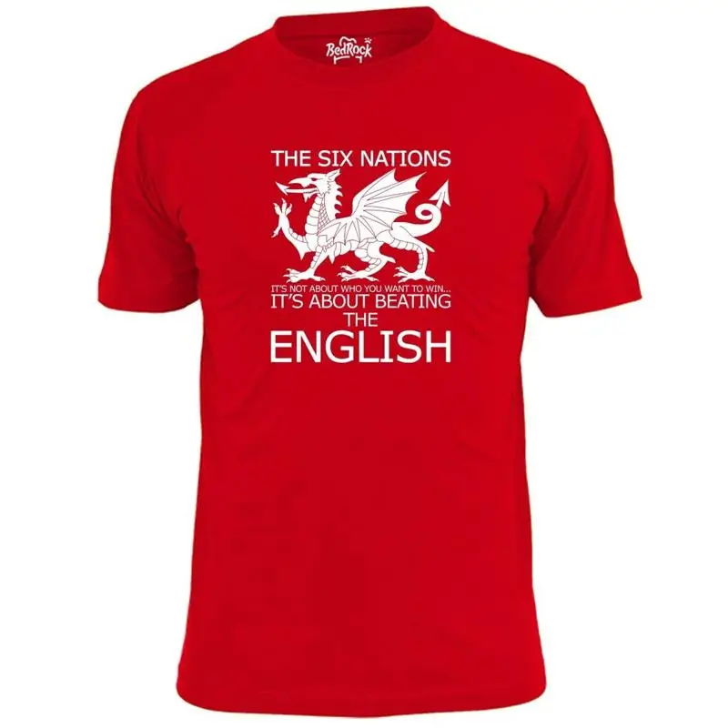 Мужская забавная футболка Rugby Medium Wales Six Nations Beating England Rugger