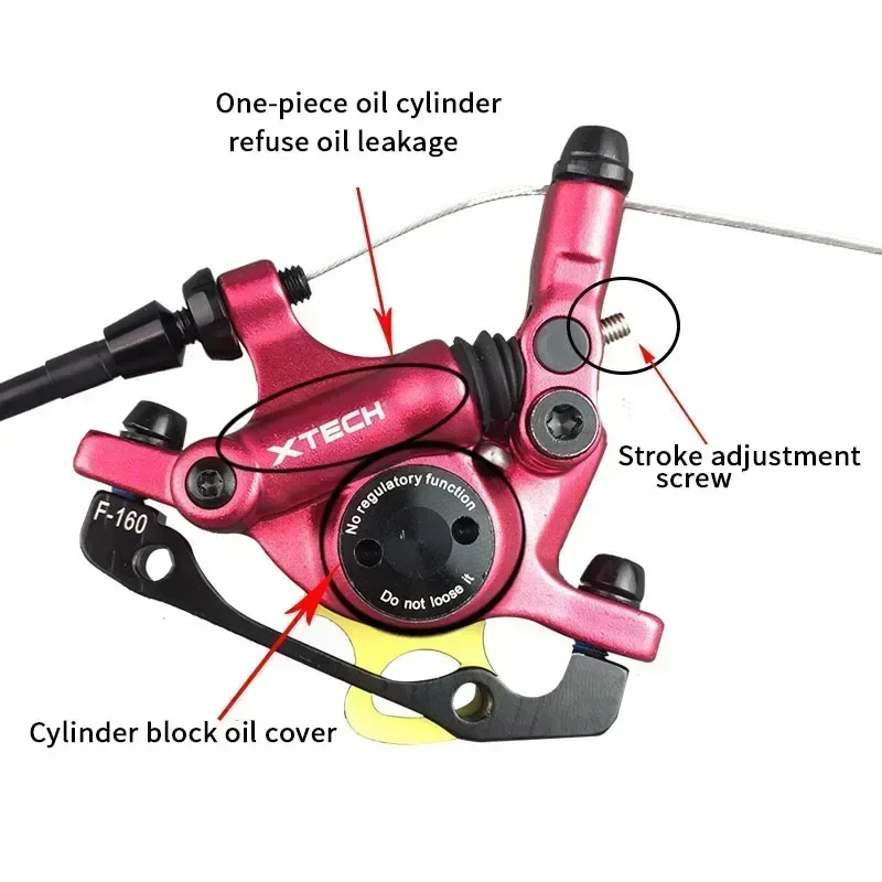 Фото ZOOM HB-100 MTB Гидравлический проволочный масляный дисковый зажим Гидравлический поршень двусторонний тормоз Велосипедный тормоз Набор суппортов для велосипеда №4