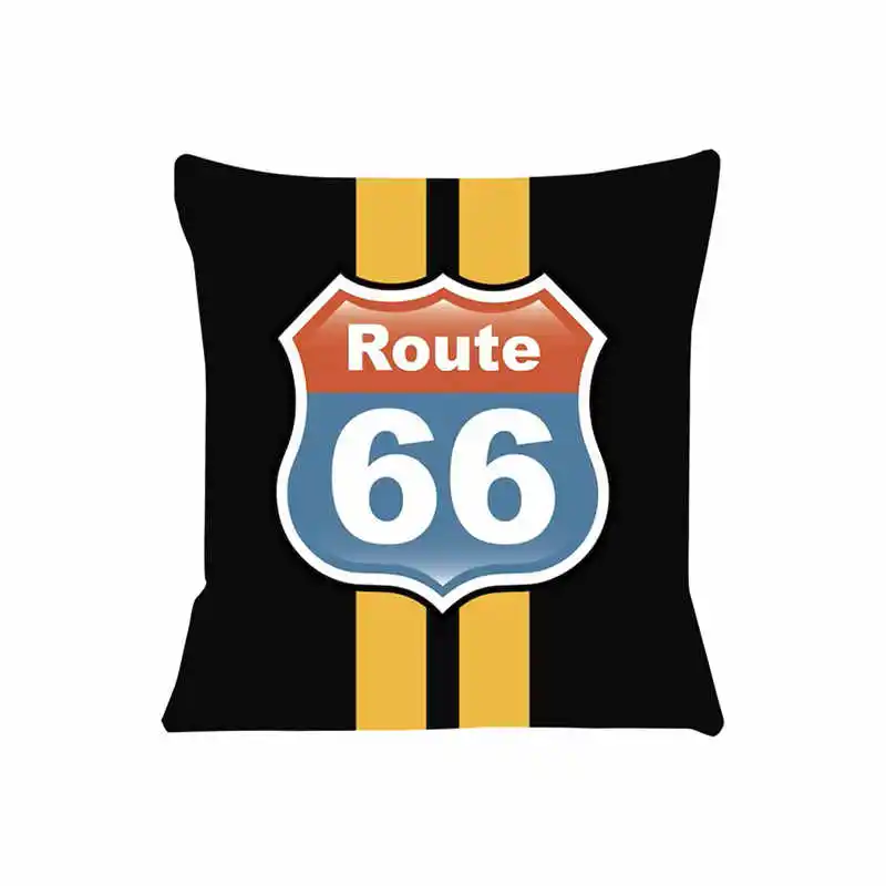 Фото Чехол для диванной подушки Route 66, чехол для диванной подушки, чехол для сиденья, автомобильная декоративная наволочка 45x45 см для дома №2