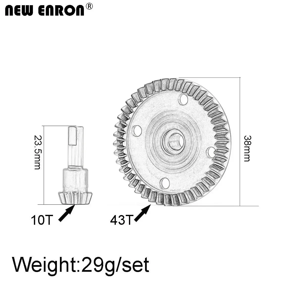 Фото НОВЫЙ ENRON 43T/10T 43T/13T Стальной спиральный дифференциал Основная шестерня AR 310497   АР 310498   Для RC ARRMA 1/7 MOJAVE FIRETEAM 1/8 KRATON NOTORIOUS №4