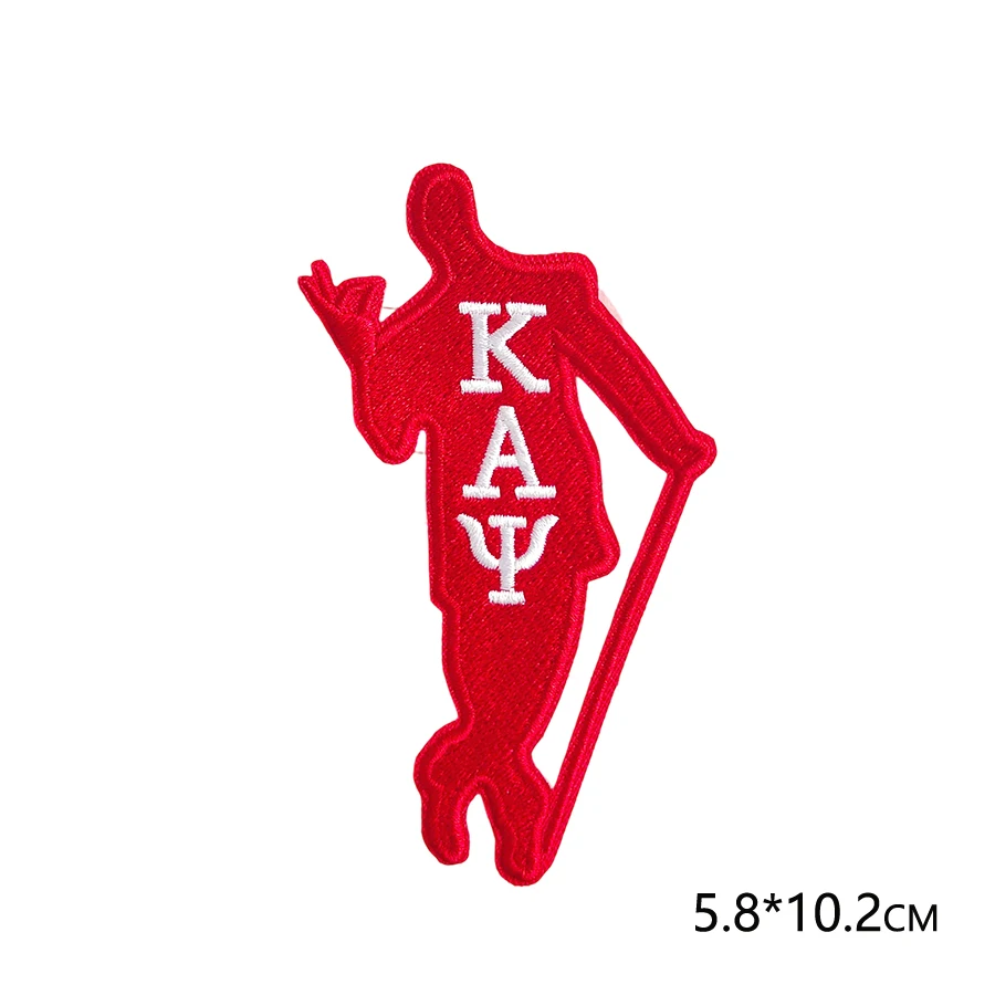 Фото Красный Kappa Alpha Psi Традиционный дизайн с фигуркой персонала Текст Утюг на заплатке Щит для одежды Пеналы Модные товары №3
