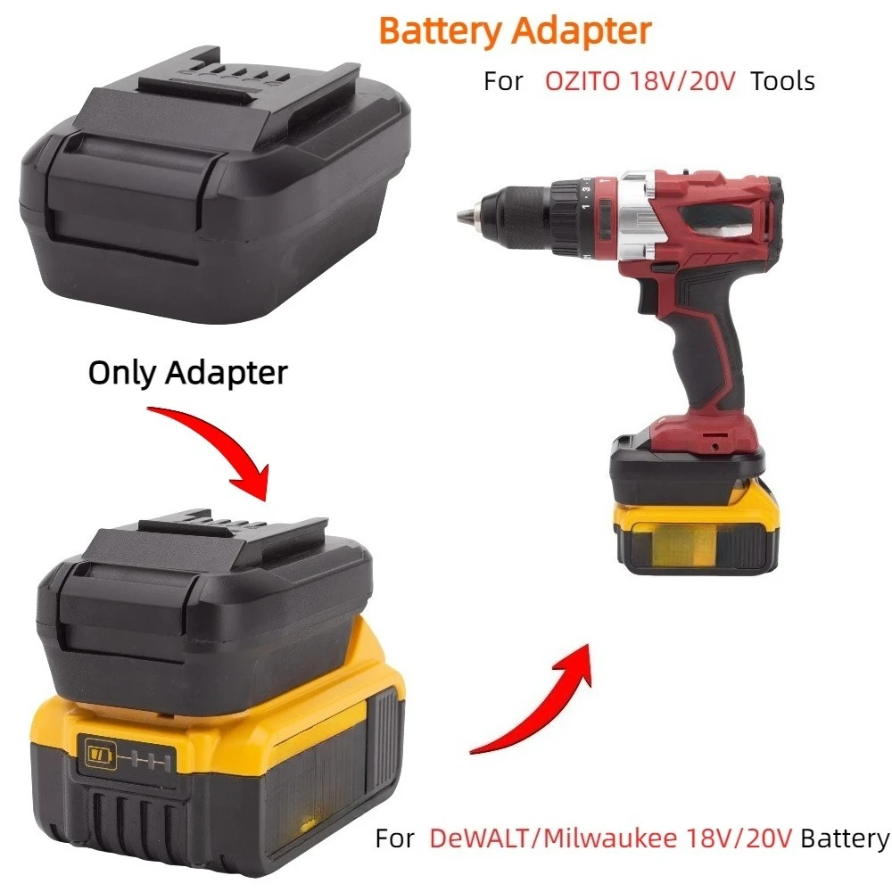 Адаптер-переходник для аккумулятора DeWALT/Milwaukee 18 В/20 В MAX, литий-ионный аккумулятор в OZITO 18 В/20 В, аксессуар для электроинструмента (только адаптер)