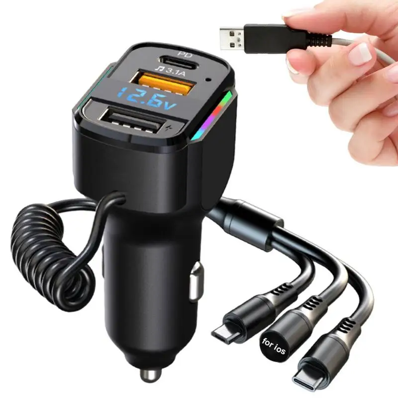 Автомобильное зарядное устройство с двумя USB-портами и поддержкой быстрой зарядки