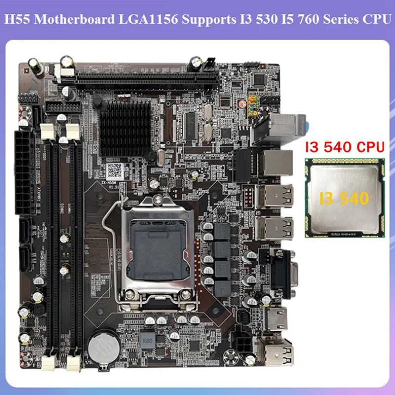 Материнская плата H55 LGA1156 с поддержкой I3 530, I5 760, процессор DDR3, память для настольного компьютера, материнская плата с процессором I3 540