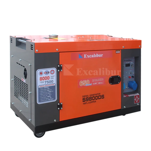 EXCALIBUR портативный мощный 3 кВт 5 кВт 6 кВт 7 кВт 8 кВт 9 кВт 10 кВт 15 кВА мощный бесшумный дизельный генератор