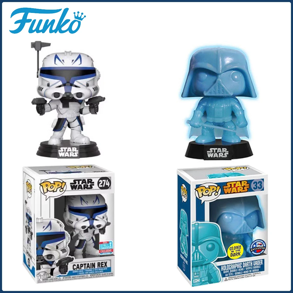 FUNKO POP Звездные войны Капитан Рекс Дарт Вейдер Ти-Гон Джинн Фигурки Периферийные устройства из фильмов Ограниченная модель Коллекция игрушек Подарок для детей