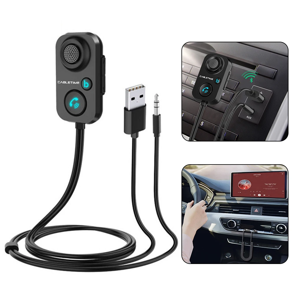 Автомобильный Bluetooth-приемник, USB 3,5 мм, AUX аудио, MP3 адаптер для беспроводной гарнитуры, FM-радио, автомобильные аксессуары для динамиков
